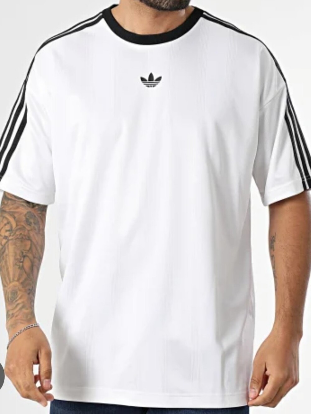 (M)Vtg🎀Host Pick🎀Adidas 3 Striped Jersey Short Sleeve T Shirt
